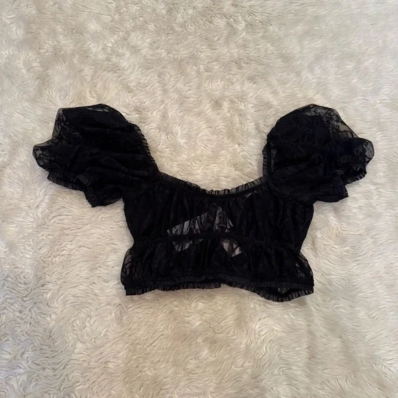 NWT For Love and Lemons Belle Longline Bra in Black - Size Small - Picture 6 of 7